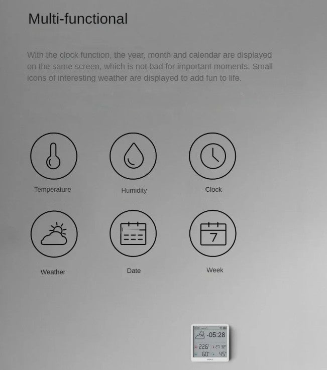 DUKA -【TH3】智能 Wifi 溫度濕度計 (室內室外溫度濕度時鐘顯示器)