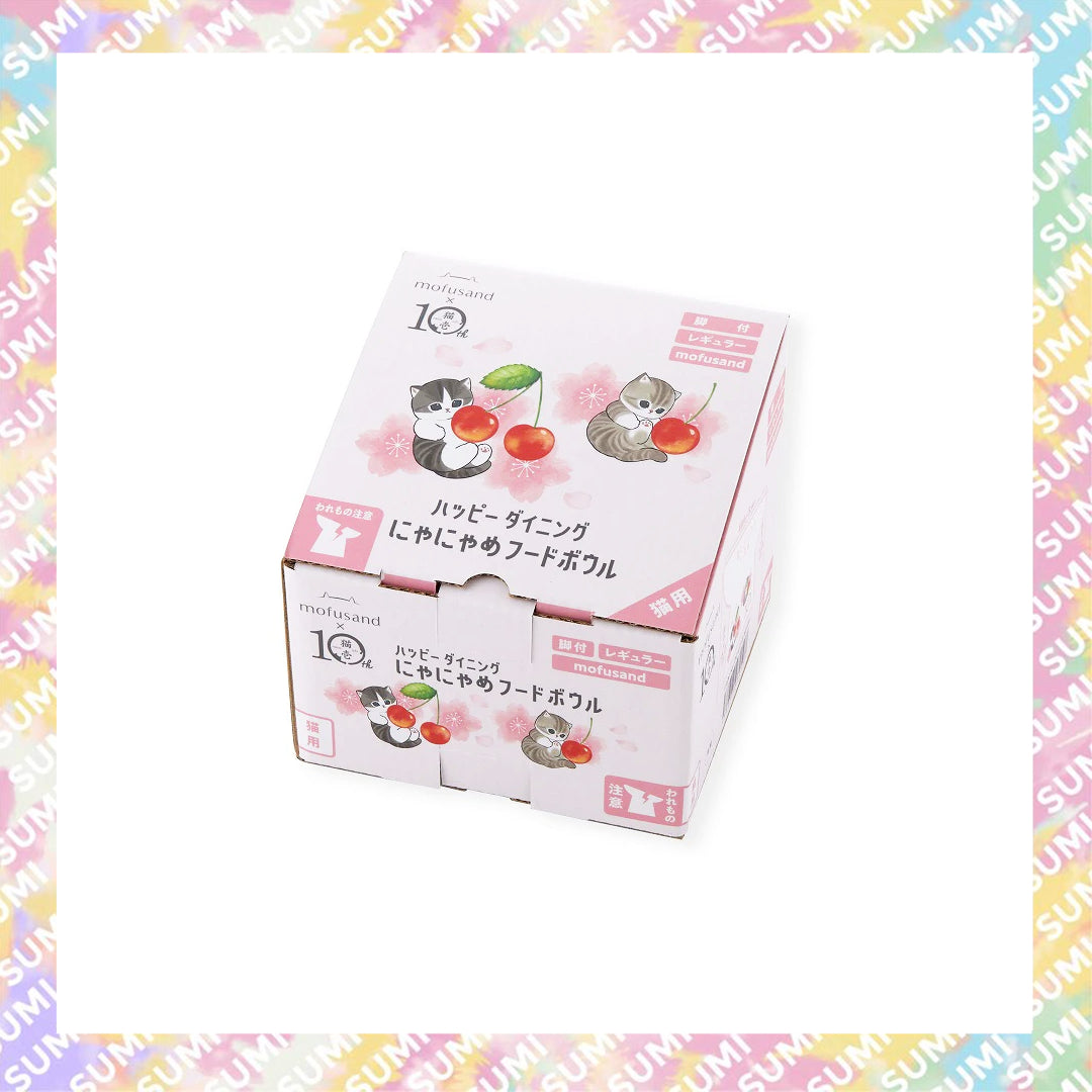 Mofusand - 貓福珊迪【Mofusand x日本貓壹】櫻花限量版 斜口陶瓷貓碗 高腳碗