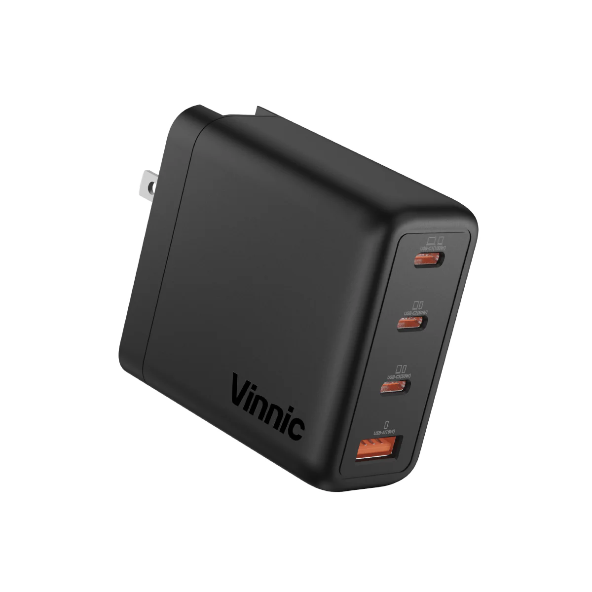 Vinnic 銀戰士電池 -【GA100WTRG1-BK】Vinnic GaNGAPURNA 100W PD QC GaN Travel Charger