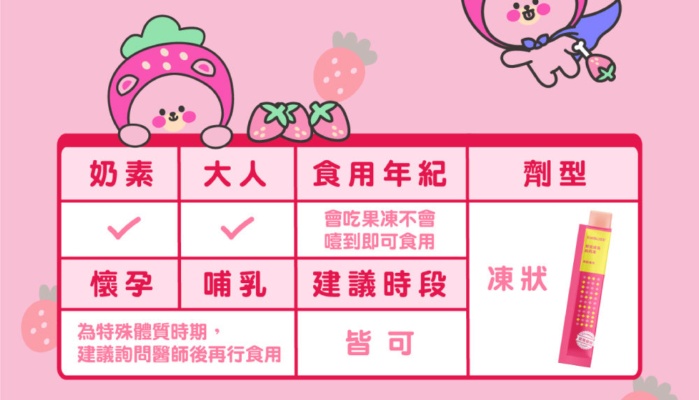 Eatbliss 益比喜 - 寶倍成長高鈣凍(草莓優格口味) 15入/盒 (兒童補鈣)