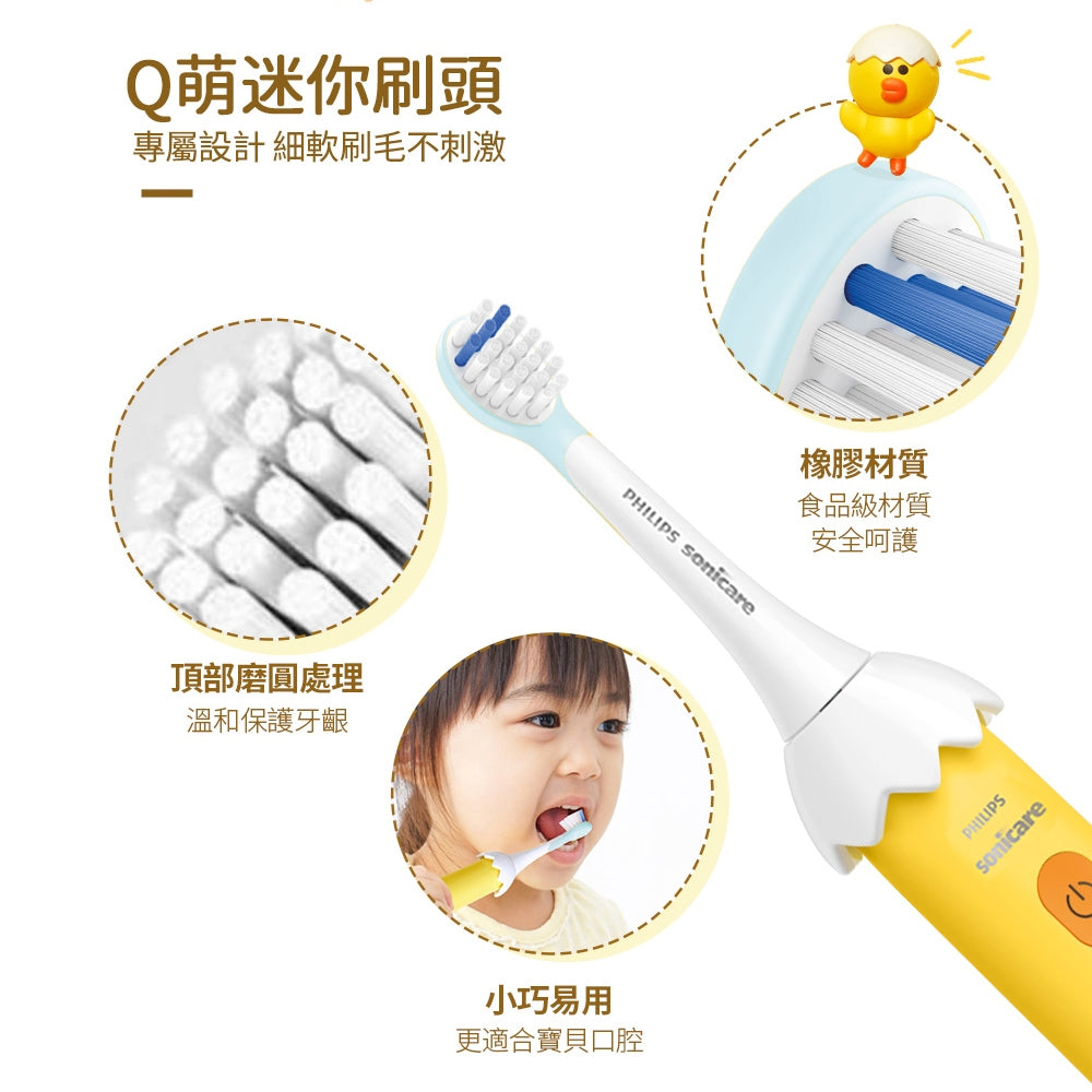 Philips 飛利浦 - 【2支裝】Sonicare 2100系列 兒童專用 牙刷 原裝刷頭 HX2032/02 , 適合4歲以上 藍白色