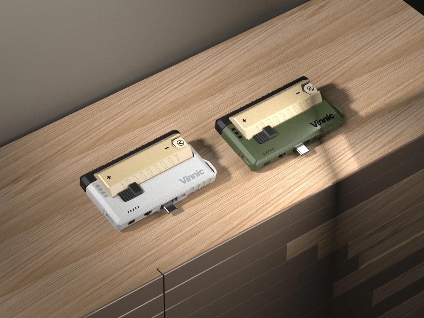 Vinnic 銀戰士電池 -【DC05G1】Rendezvous 5,000mAh Detachable Battery Powerbank with Interated Type-C Plug(Grey/Green)