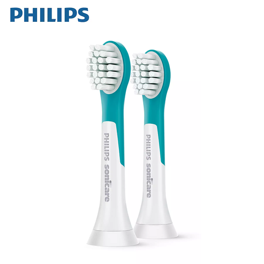 Philips 飛利浦 - 【2支裝】Sonicare 兒童專用 牙刷 原裝刷頭 HX6032/94,適合 3 歲以上 藍綠色