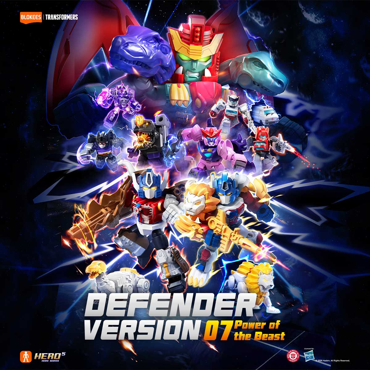 BLOKEES - 變形金剛 捍衛者版 DV07 盲盒模型 Defender Version 07 Power of the Beast (71407) 原盒(12小盒) 810181533798