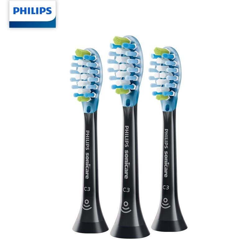 Philips 飛利浦 - 【3支裝】Sonicare C3 Premium Plaque Defense HX9043 智能清潔刷頭 - 黑色(HX9043/96) 白色(HX9043/67)