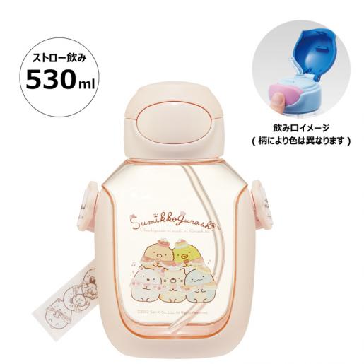 Skater - 彈蓋吸管水樽附背帶 530ml