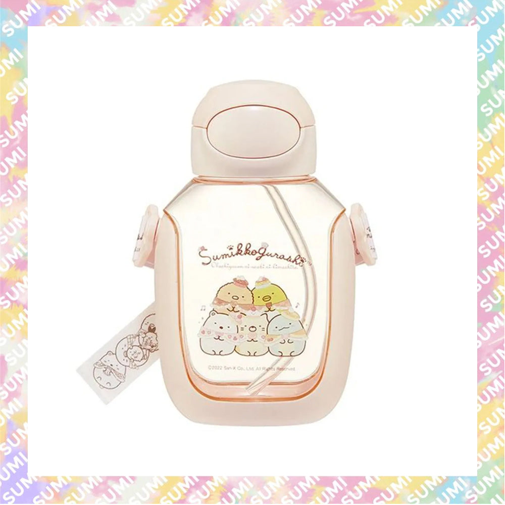 Skater - 彈蓋吸管水樽附背帶 530ml