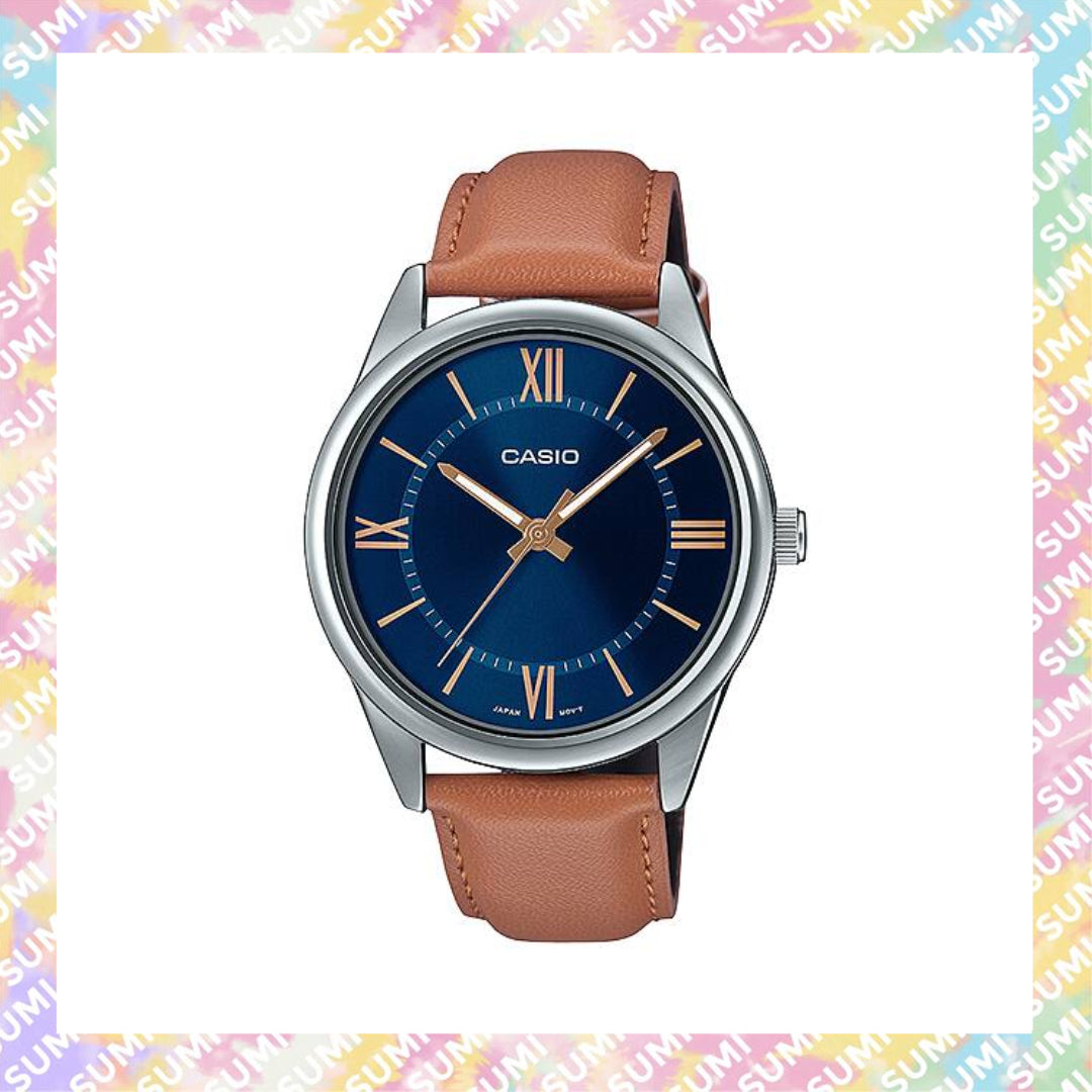 Casio - MTP-V005L-1B4/MTP-V005L-1B5/MTP-V005L-2B4/MTP-V005L-2B5/MTP-V005L-7B4/MTP-V005L-7B5 40mm 皮帶款男士石英手錶