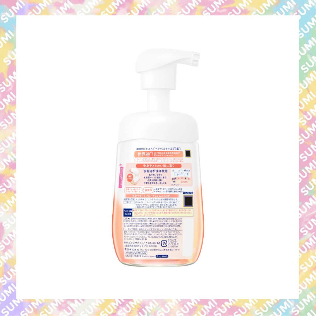 KAO 花王 - Biore The Body 泡沫型保濕沐浴露 480ml (水果麝香/木質花香)