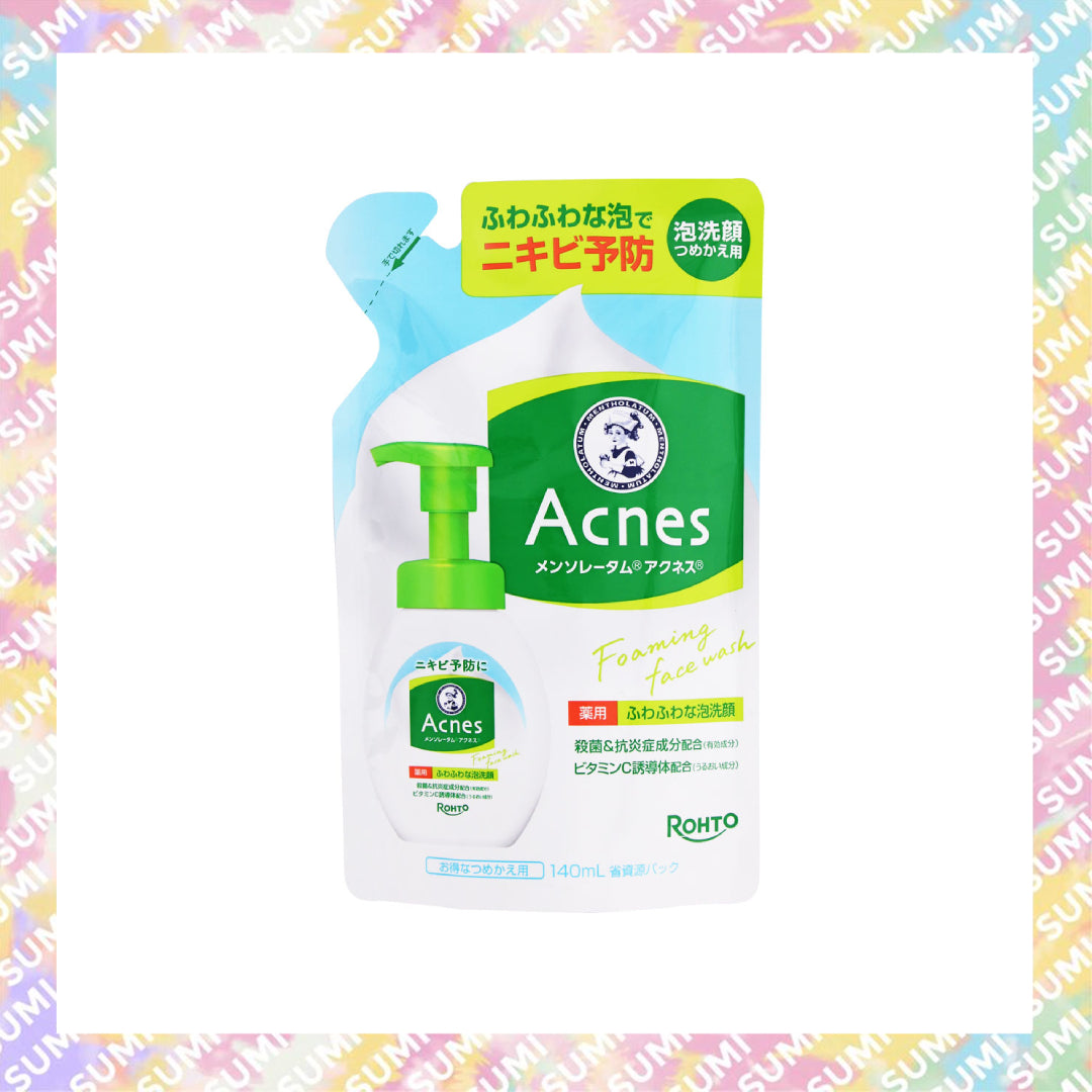 Mentholatum 曼秀雷敦 - Rohto Acnes 暗瘡護理泡泡潔面乳160ml / 補充裝140ml