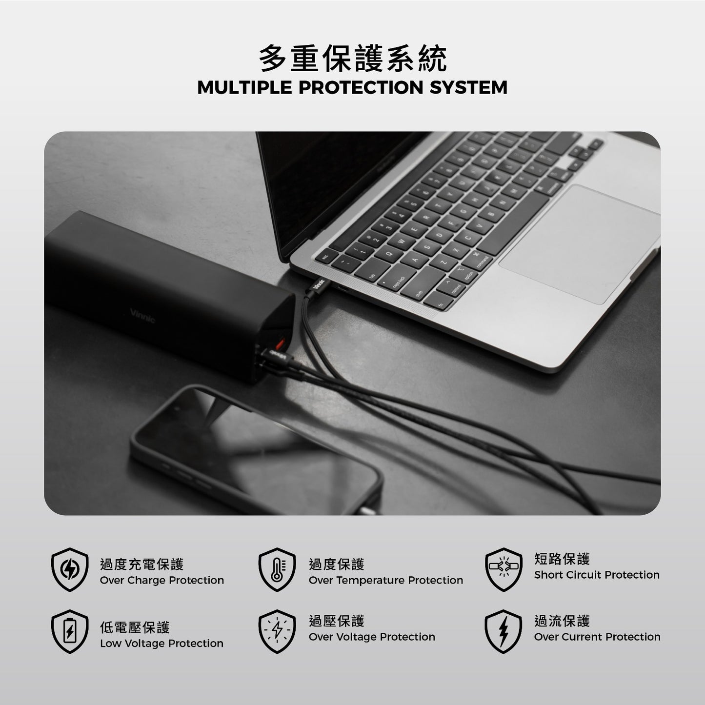 Vinnic 銀戰士電池 - 【HV140WG1-27BK】Mount Parker 2 140W PD3.1 27000mAh 行動電源 充電寶 - 為筆記型電腦和手機快速充電(可攜帶上飛機)