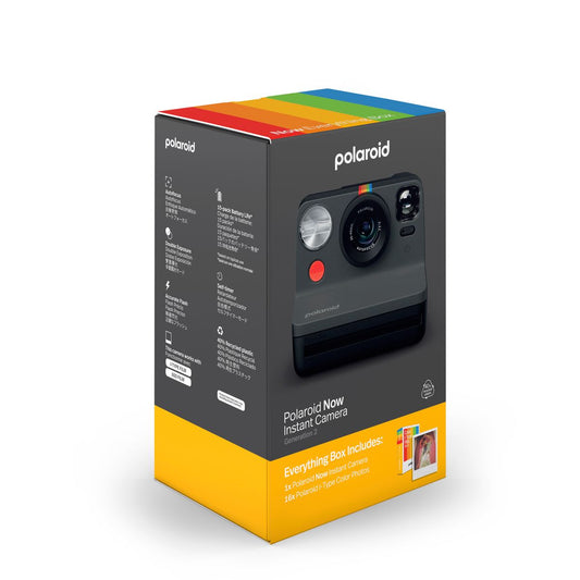 Polaroid - 寶麗來 Polaroid Now Gen 2 黑色 Everything Box 即影即有相機相紙套裝 Now Gen 2 黑色 及 I-Type 彩色膠片 - 一年保養